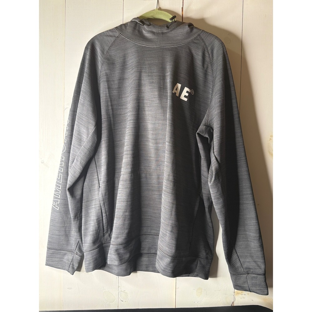 American Eagle Mens XL Gray Flex Graphic Performance Hoodie - Picture 2 of 9